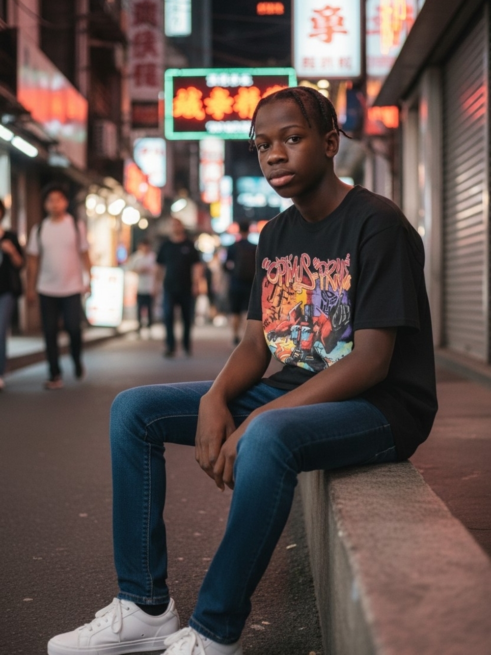 Transformers Black Graphic Tee with Optimus Prime
